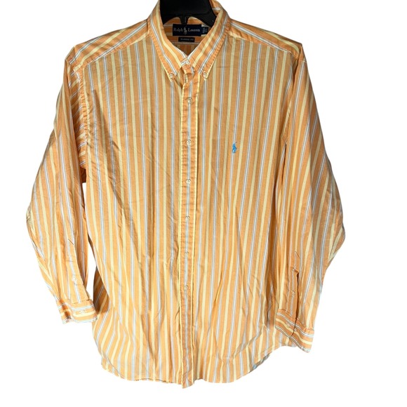 Ralph Lauren Classic Fit Striped Button Down Shirt Mens Size XL - Picture 4 of 9